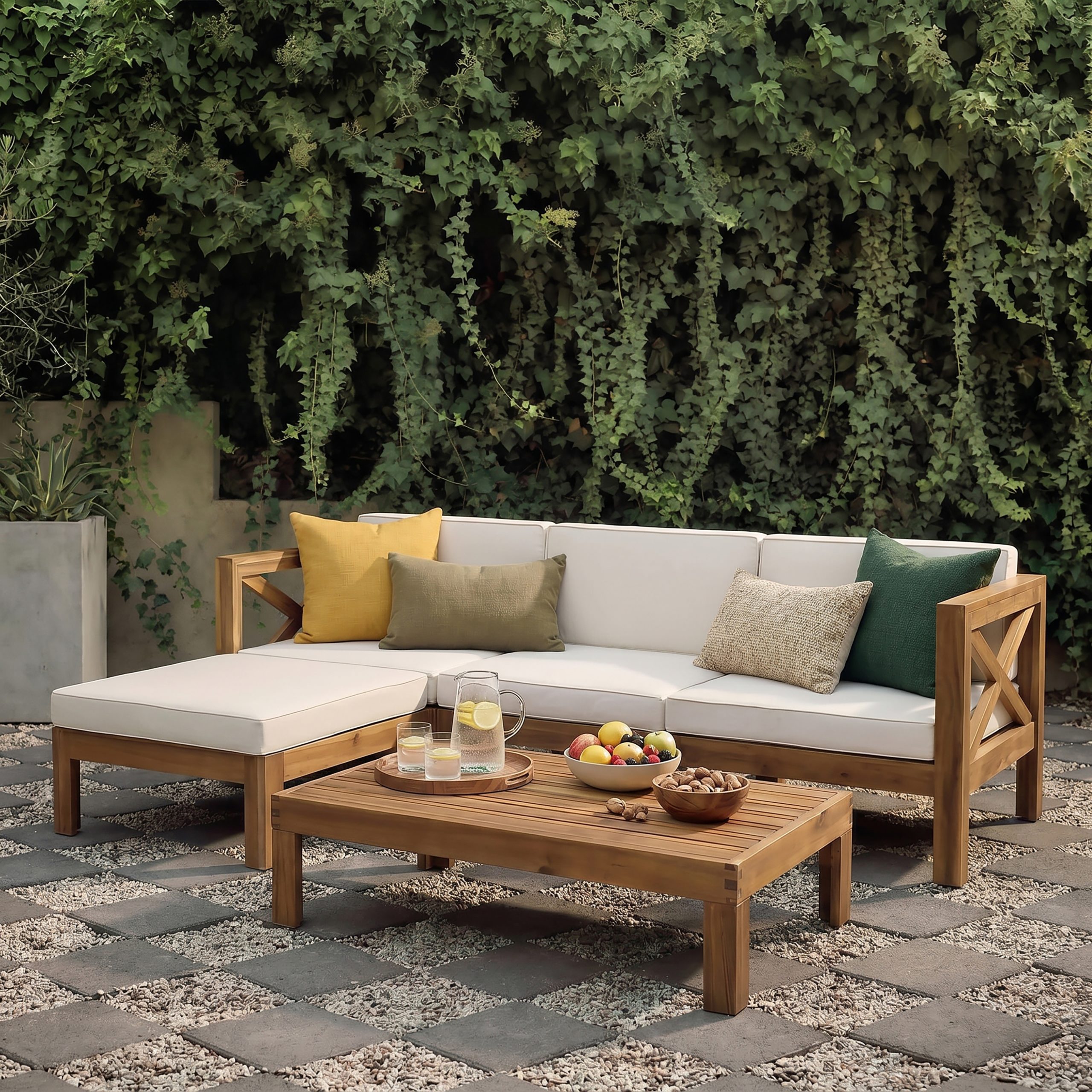 ALCOVE LSHAPE SOFA SET, BEIGE